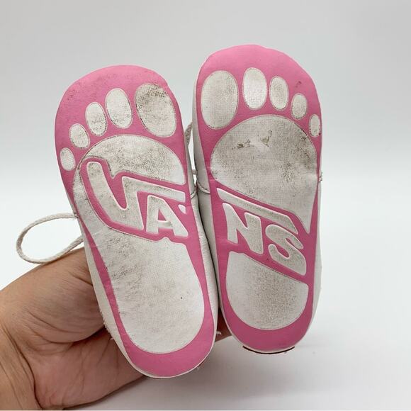 Vans Infant Old Skool Crib Trainers Checkered Pink/White Size 4 Casual Sneakers - Picture 9 of 11